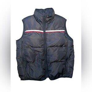 Lanesboro Mens Down Feather Black‎ and Red Vest Size Medium